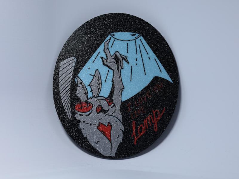 I Love You Like LAMP Mothman Wall or Desk Art