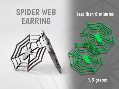 Spider web earring