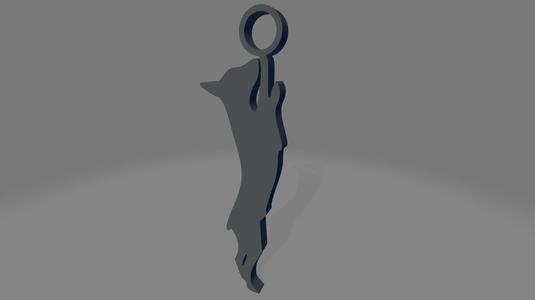 Fox Terrier silhouette keychain