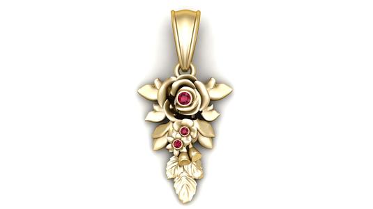 gold rose pendant