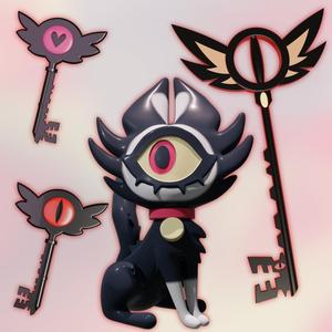 KEEKEE FIGURINE + Key +Blade HAZBIN HOLEL cosplay