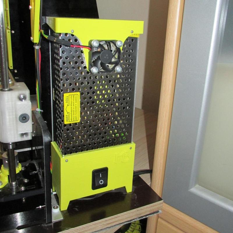 Power supply cooling and cover with switch.