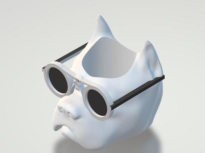 POT MAJORDOME DOG pitbull with or without glasses