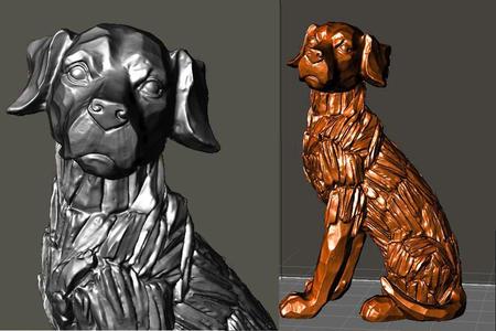 Labrador Retriever Dog - Wood Effect
