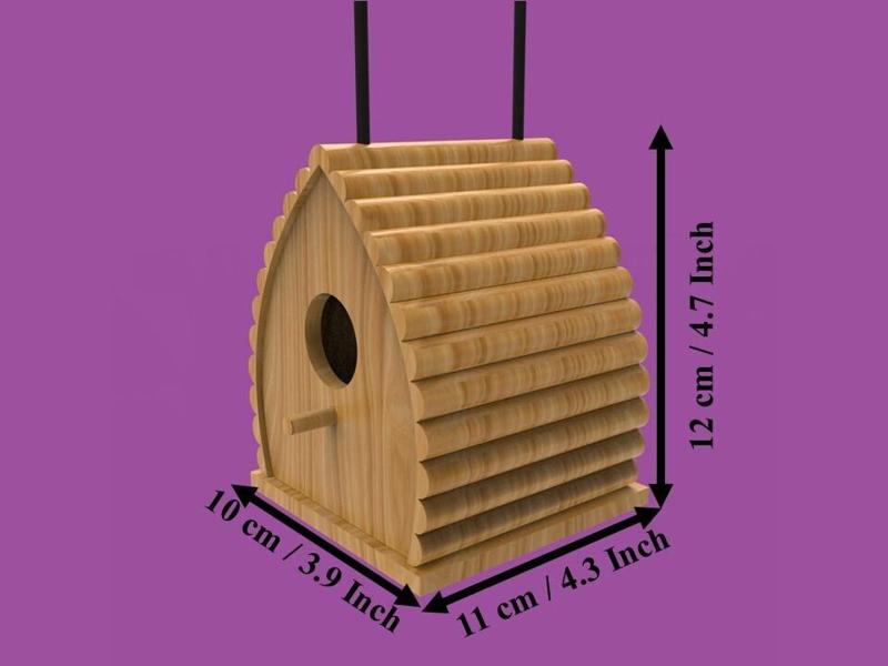 Hanging Log Cabin Birdhouse – 3D Printable Model