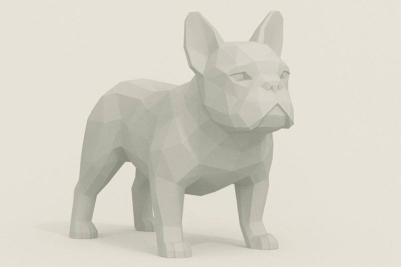 French bouledog bulldog français lowpoly