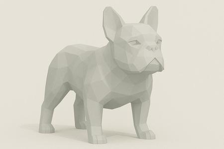 French bouledog bulldog français lowpoly
