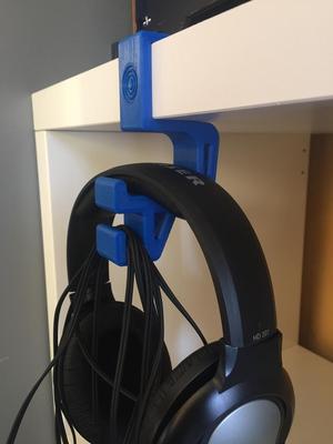 Headphone Holder (for IKEA Kallax, Expedit, Linnmon or PÅHL or other 37, 34.5, 50, 20, 19.95  or 11 mm desk)