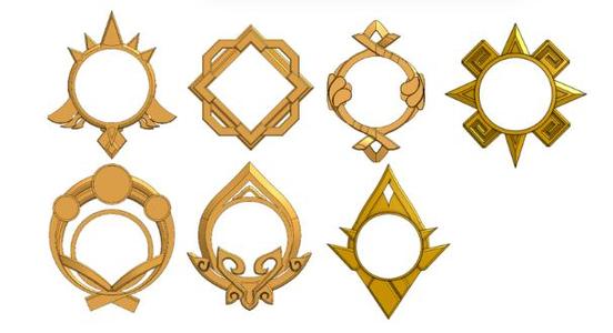 LOT all Genshin Impact regions + cut-outs for easy FDM printing