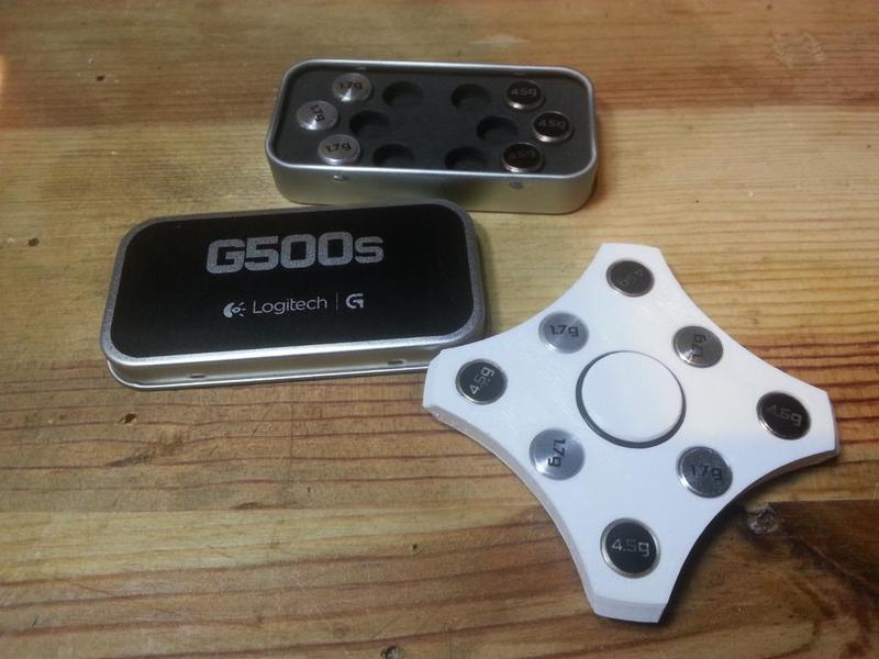 Spinner with logitech mouse weight