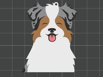 Keychain Australian shepherd blue merle, 8 color