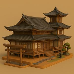 Japanese Traditional House with Garden