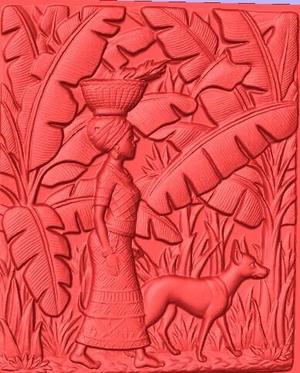 African Woman and dog