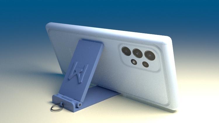 Key ring cell phone holder