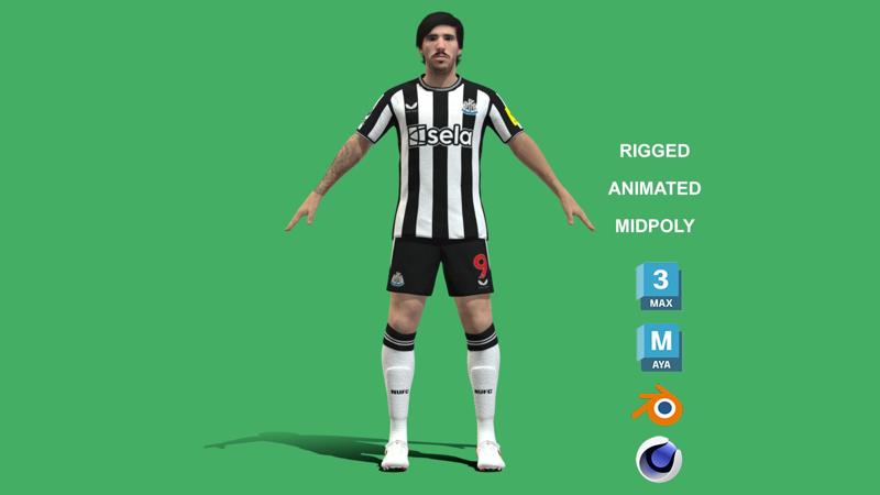 3D Rigged Sandro Tonali Newcastle United 2024