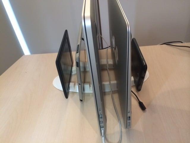 ThoughtStand - Macbook Vertical 5 Device stand + cable holder.