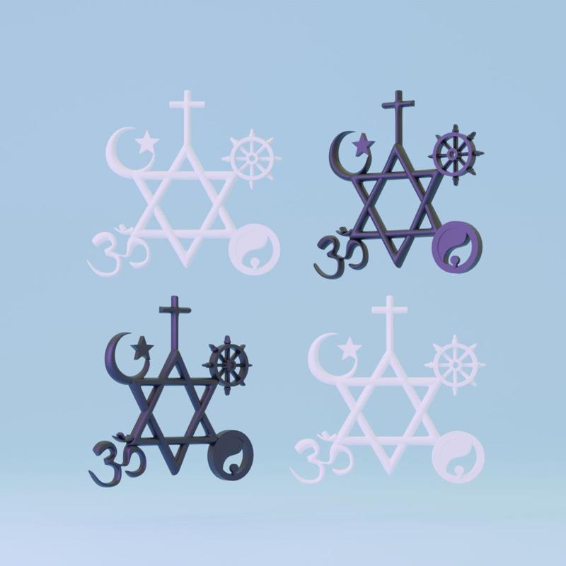 3d printable All religions multi religions atheist wall art
