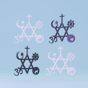 3d printable All religions multi religions atheist wall art