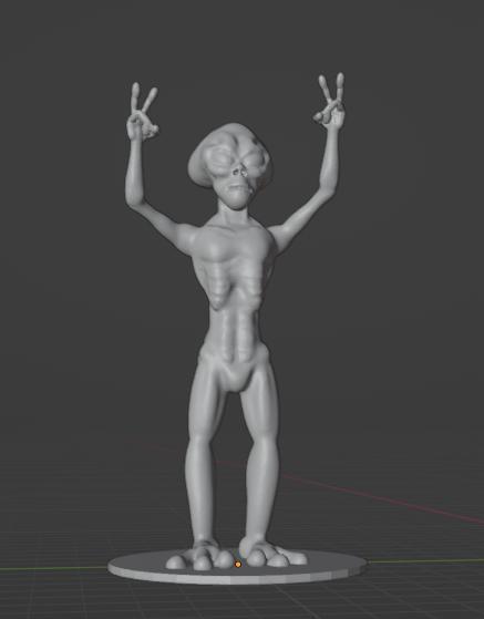 Grey Alien Victory pose
