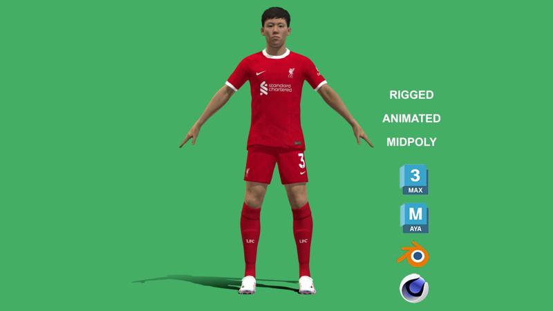 3D Rigged Wataru Endo Liverpool 2024