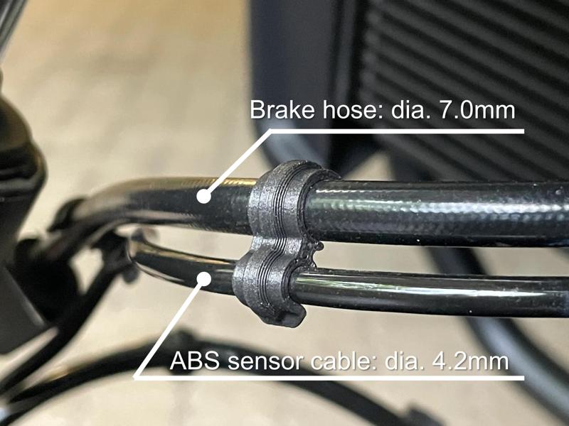 Brake hose - ABS sensor cable clip for motorcycle