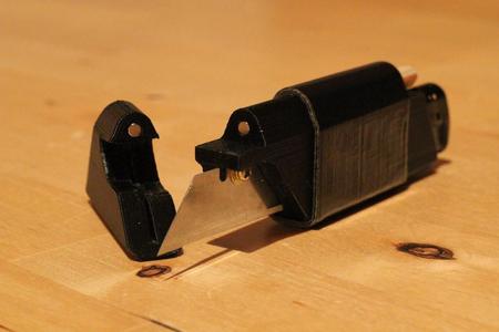 Multi-purpose survival utility knife with a knife, a lighter, a pencil and some duct-tape