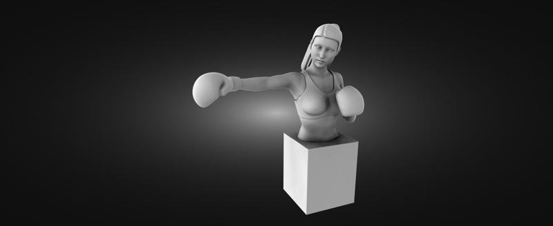 Bust of a female boxer