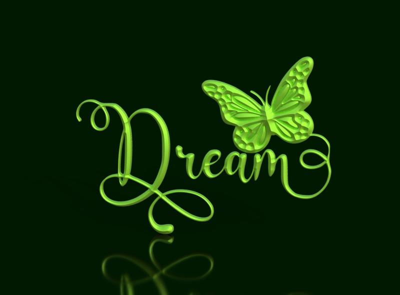 Wings of Inspiration: Italic 'Dream' -Butterfly