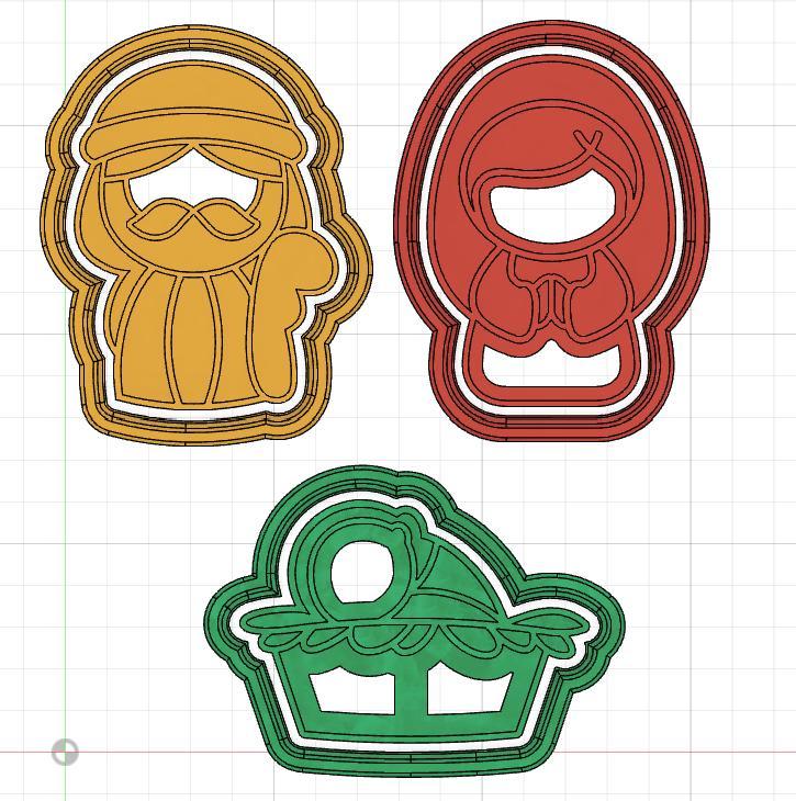 Joseph, Mary and Baby Jesus Cutter and Stamp Set