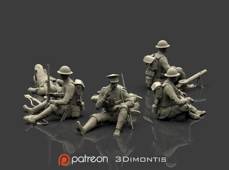 British soldiers ww1 3D print model