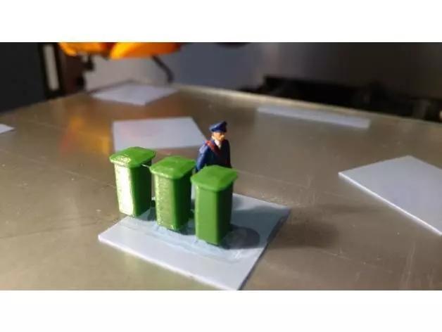 Tarro de basura reclicaje escala h0 1-87