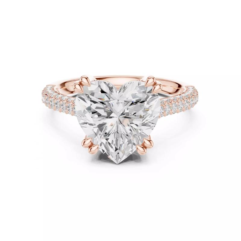 Heart Cut Hidden Halo Diamond Engagement Ring 3DM STL Video