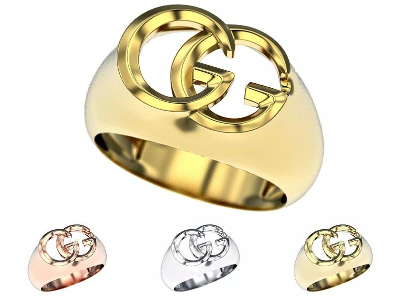 Gucci GG ring 3d printable model Fashion jewelry stl 3dm