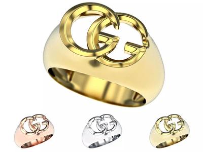 Gucci GG ring 3d printable model Fashion jewelry stl 3dm