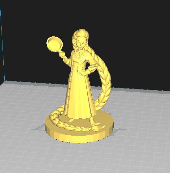 Princess Long Hair with Frying Pan - FansArt Rapunzel version