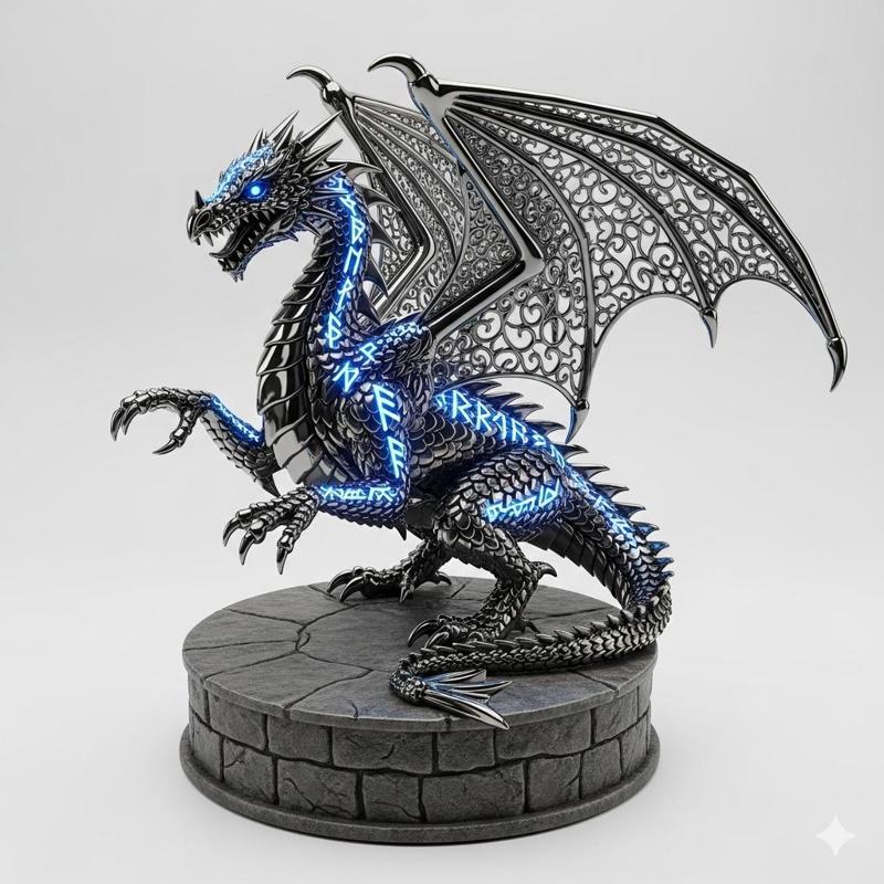 Majestic Dragon on a Base