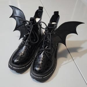 Gothic Bat Wing Boot Charms – Lace-On Demon Wings for Combat Halloween Boots