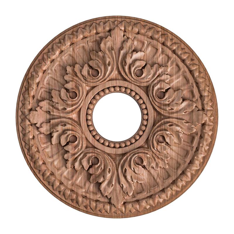 Rosette No. 034 - Baroque Acanthus & Pearl Ring STL for CNC and 3D Printing