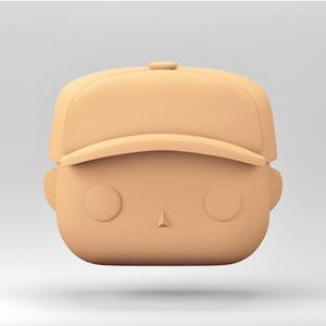A male head in a Funko POP style. A man in a cap. MH_5-11