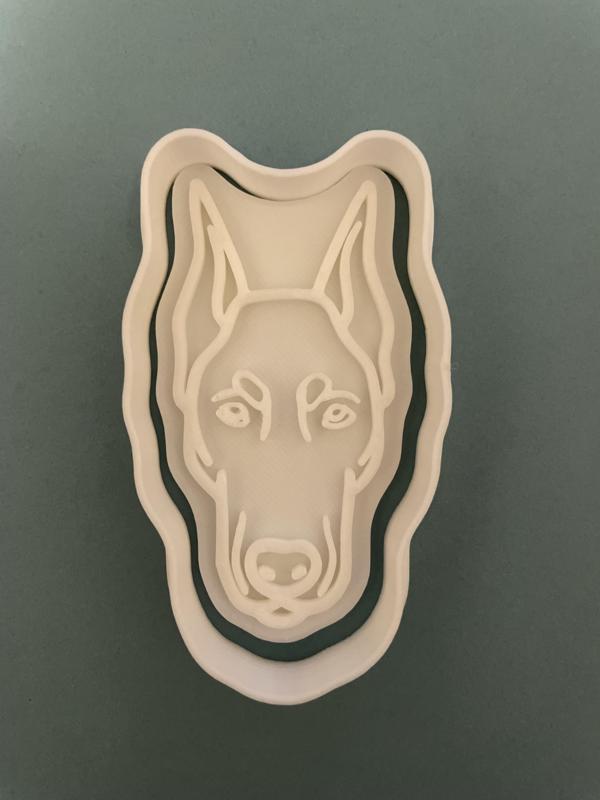 Doberman face cookie cutter