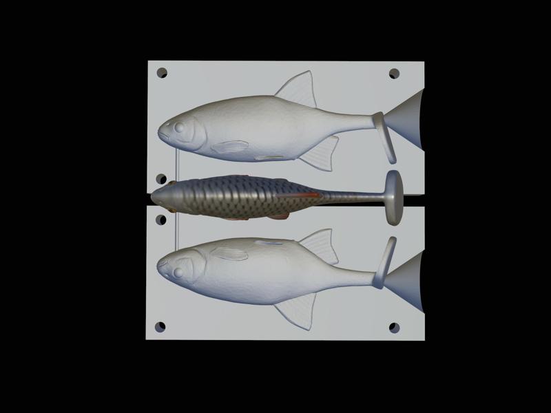 AM bait common rudd / bream fish 13cm hoof form for predator fishing