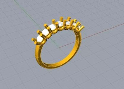 7 stones U-shape ring