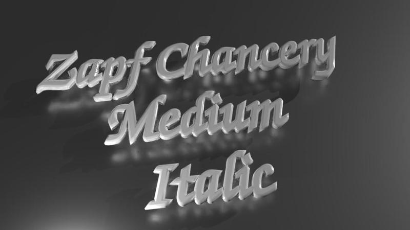 ABCDario complete 3D Zapf Chancery - Medium Italic