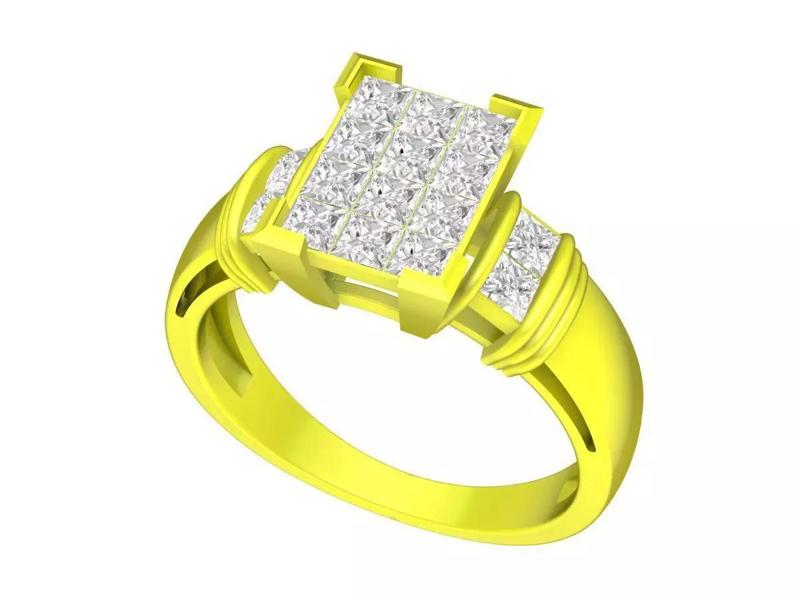 5126 Invisible Set Princess Cut Diamond Women Ring