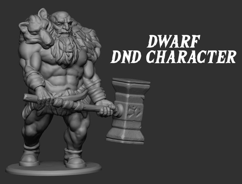 Dwarf Barbarian DND character