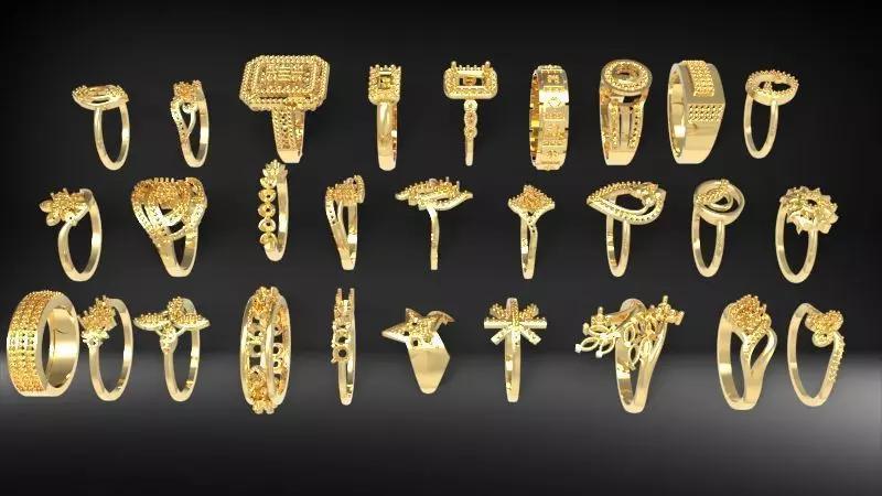 60 Various Modern Ladies  Pave Fashion Rings Jewelry Collection