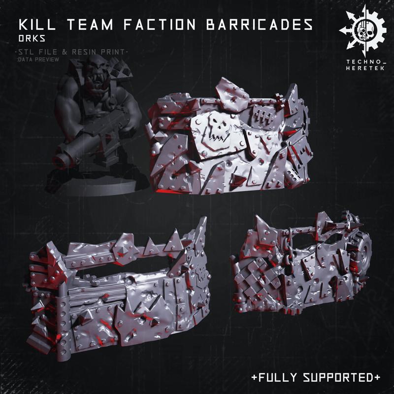 Orks Faction Barricades for Wh40k Kill team Kommandos Wrecka crew