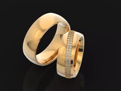 paired wide wedding rings 2756