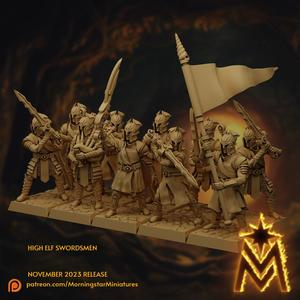 High Elf Swordsmen Unit | 32mm Scale Presupported Miniatures