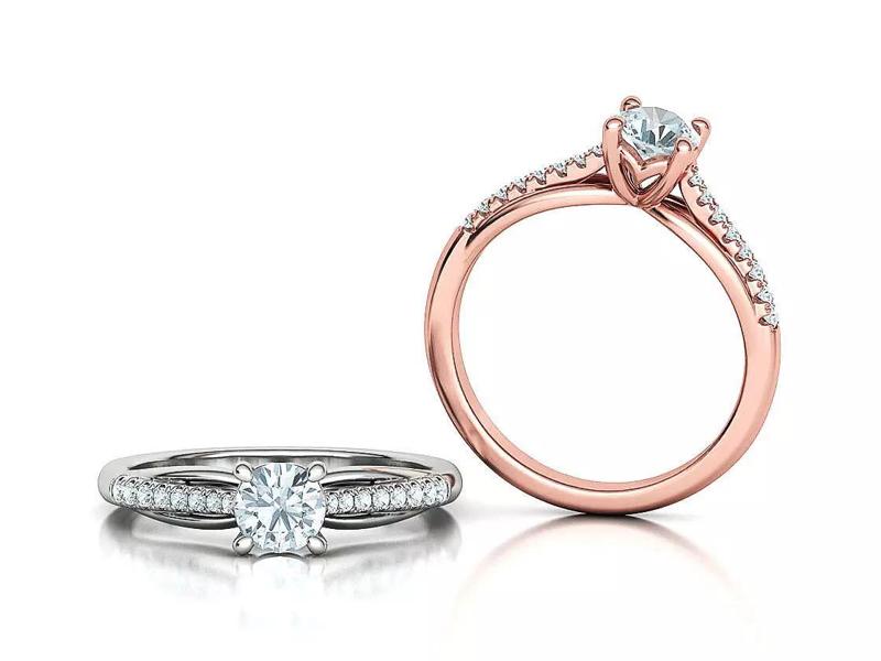 Petite Solitaire Engagement Ring 5mm stone Half Carat Gem